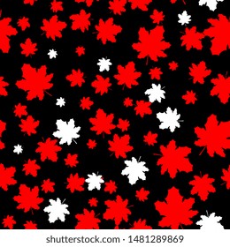autumn seamless pattern with colorful maple leaves.Perfect for seasonal and Thanksgiving Day greeting cards,For textiles, packaging, fabric, wallpaper.  hand drawing.
