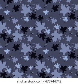 Autumn seamless pattern with colorful maple leaves. Vector clip art.