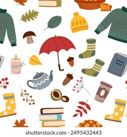 Autumn seamless pattern. Autumn concept. Autumn background.