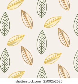 Autumn seamless pattern design, fall texture, fall background, vector print, fall leaves
