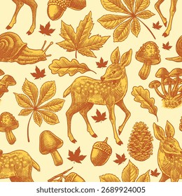 Autumn Seamless Pattern Design Illustration