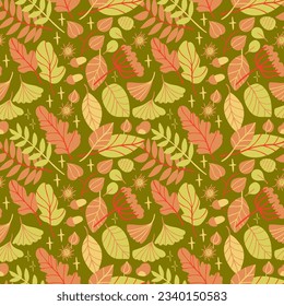 Autumn seamless pattern design. Repeat design with autumn thematics elements