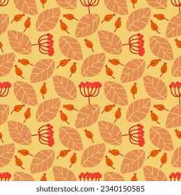 Autumn seamless pattern design. Repeat design with autumn thematics elements