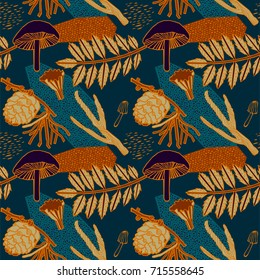 Autumn seamless pattern design. Vector illustration.