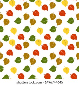 Autumn seamless pattern. Endless elegant texture with leaves. Tempate for design fabric, backgrounds, wrapping paper, package.