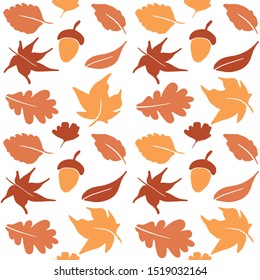 Autumn seamless pattern. Fall color background.