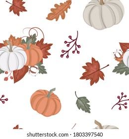 Autumn seamless pattern, fall decorative digital paper, thanksgiving background