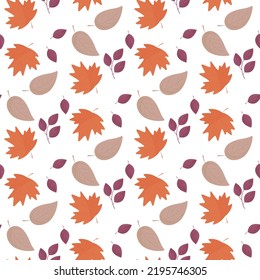 autumn seamless pattern with fall leaves