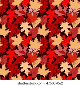 Autumn seamless pattern. Fall leaves. Autumnal background texture. Wallpaper, wrapping