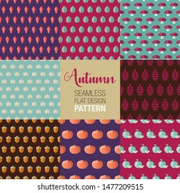 Autumn seamless pattern flat design background vector illustration