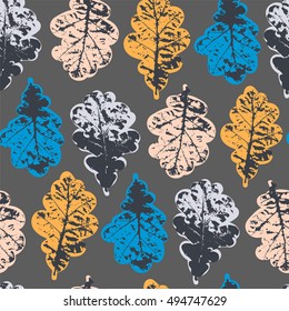 Autumn seamless pattern with forest leafs.