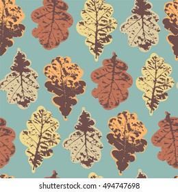 Autumn seamless pattern with forest leafs.