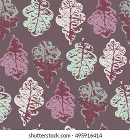 Autumn seamless pattern with forest leafs.