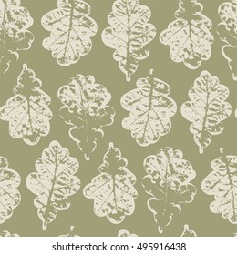 Autumn seamless pattern with forest leafs.