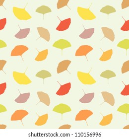 Autumn seamless pattern - Ginkgo biloba leaves