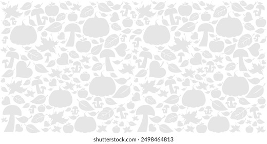 Autumn seamless pattern. Good for textile fabric design, wrapping paper, website wallpapers, textile, wallpaper and apparel. Fall background. Vector cute fall pattern on light gray background.