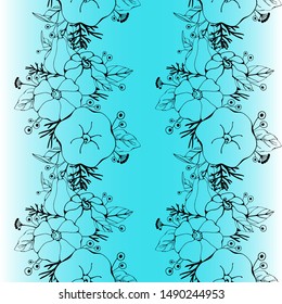Autumn seamless pattern. Hand drawn vector illustration. Leaves and pumpkins hand drawn sketch. Autumn pattern colored sketch style.