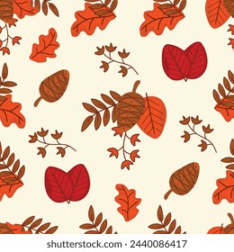 Herbst nahtloses Muster von Hand gezeichnet