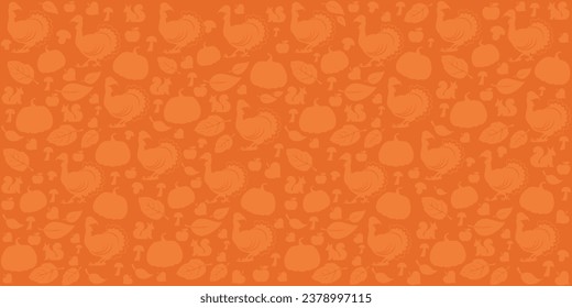 Patrón de Seamless Otoño. Feliz Día de Acción de Gracias. Ornamento de vacaciones con pájaro de Turquía. Bien para el diseño de tela textil, papel de envoltura, papel de pared de sitio web, textil, papel de pared y ropa. vector 