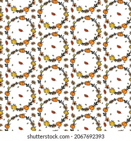 Autumn seamless pattern   holyday decor for Thanksgivin background