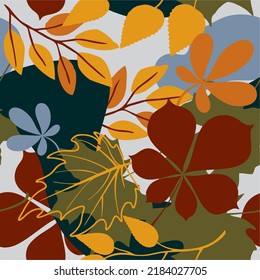 Autumn Seamless Pattern. Hq editable vector for web and print use.