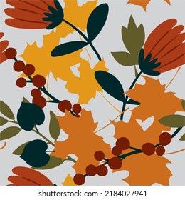 Patrón de Seamless Otoño. Vector Hq editable para uso web e impreso.
