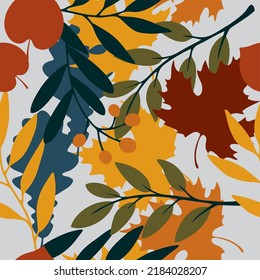 Patrón de Seamless Otoño. Vector Hq editable para uso web e impreso.