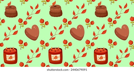 Patrón sin fisuras de otoño. Artículos de otoño. Fondo cálido acogedor. Perfecto para la impresión, textiles, papel de embalaje. Ilustraciones vectoriales