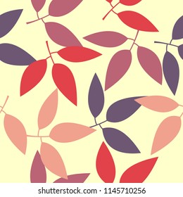 Autumn seamless pattern. Autumn leaf background. Abstract texture. Leaf fall. Colorful leaves. Nature background. Seamless pattern for web, backdrop, cover and textile. Vector Illustration.