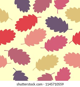 Autumn seamless pattern. Autumn leaf background. Abstract texture. Leaf fall. Colorful leaves. Nature background. Seamless pattern for web, backdrop, cover and textile. Vector Illustration.