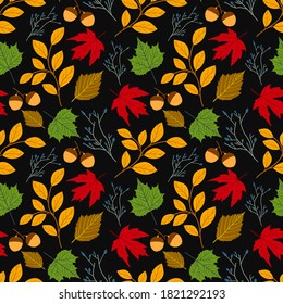 Autumn seamless pattern with leaf, autumn leaf background. Abstract leaf texture. Cute backdrop. Leaf fall. Colorful leaves. The elegant the template for fashion prints