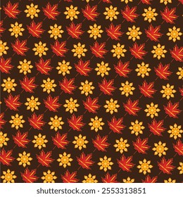 Autumn seamless pattern with leaf, autumn leaf background. abstract leaf texture.