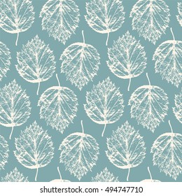 Autumn seamless pattern with leafs hawthorn.