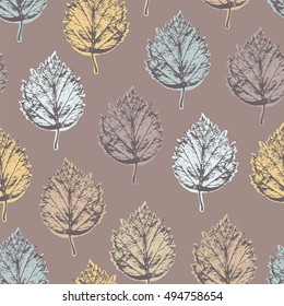 Autumn seamless pattern with leafs hawthorn.