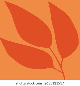Nahtloses Herbstmuster. Blätter auf orangefarbenem Hintergrund. Vektorgrafik