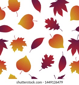 Autumn seamless pattern with leaves