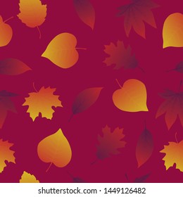 Autumn seamless pattern with leaves