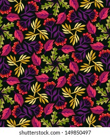 Autumn Seamless Pattern with leaves 