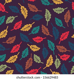 Autumn Seamless Pattern With Leaves