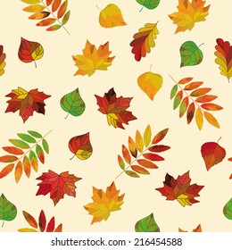 Autumn seamless pattern with leaves