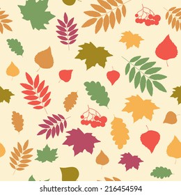 Autumn seamless pattern with leaves