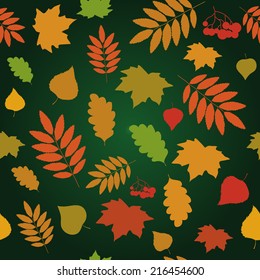 Autumn seamless pattern with leaves