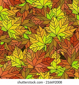 Autumn seamless pattern with leaves