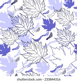 Autumn seamless pattern with leaves