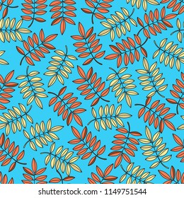 Autumn Seamless Pattern AUTUMN LEAVES Color Vector Illustration for Birthday and Party, Wall Decorations, Scrapbooking, Baby Book, Photo Albums and Card Print