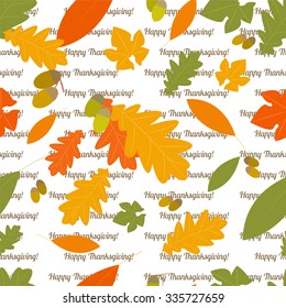 Autumn seamless pattern with leaves of different trees for your design