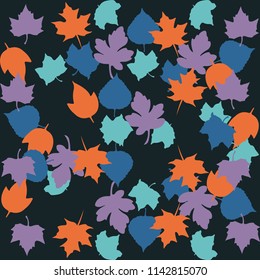 Autumn seamless pattern with leaves illustration.eps 10 vector illustration