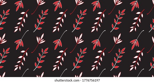 Autumn seamless pattern, Autumn leaves on a dark background, Abstract leaf texture.	