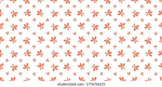 Autumn seamless pattern, Autumn leaves on a white background, Abstract leaf texture.	