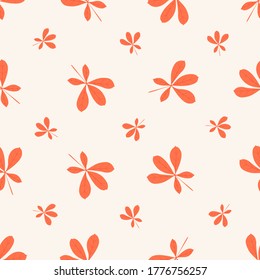 Autumn seamless pattern, Autumn leaves on a pink background, Abstract leaf texture.	